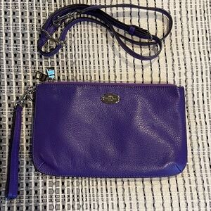Coach Lyla double gusset crossbody Vibrant Purple Leather Wristlet